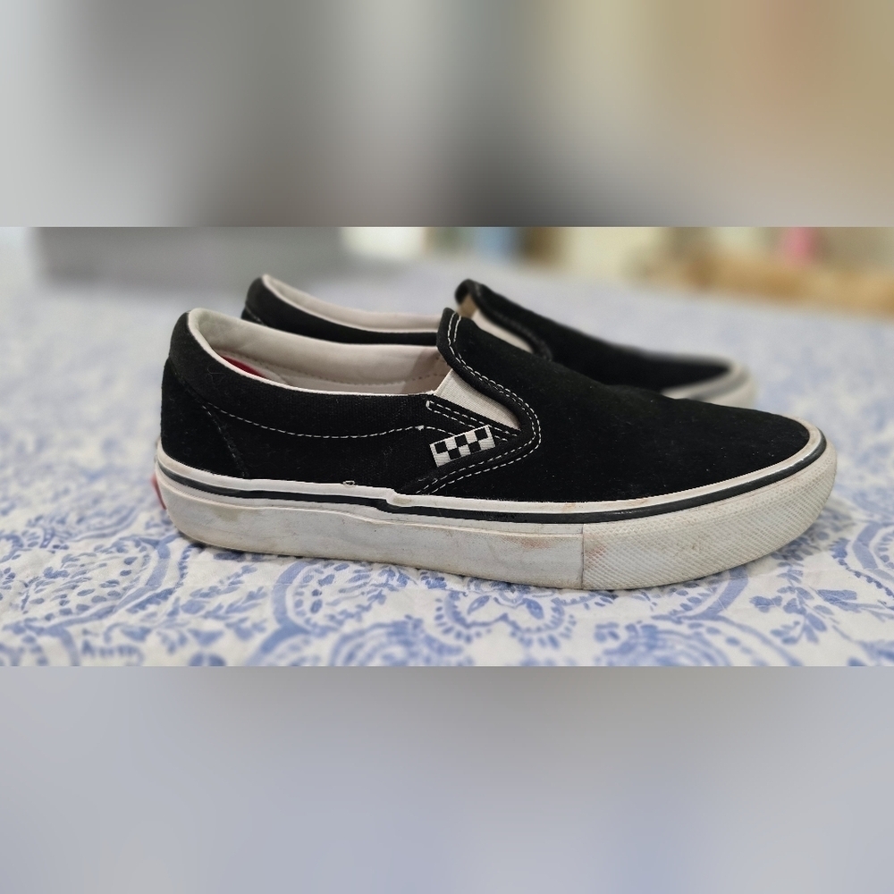 Vans Black Slip-On Loafers with Classic Design Suede Size 7 Man - Picture 2 of 8